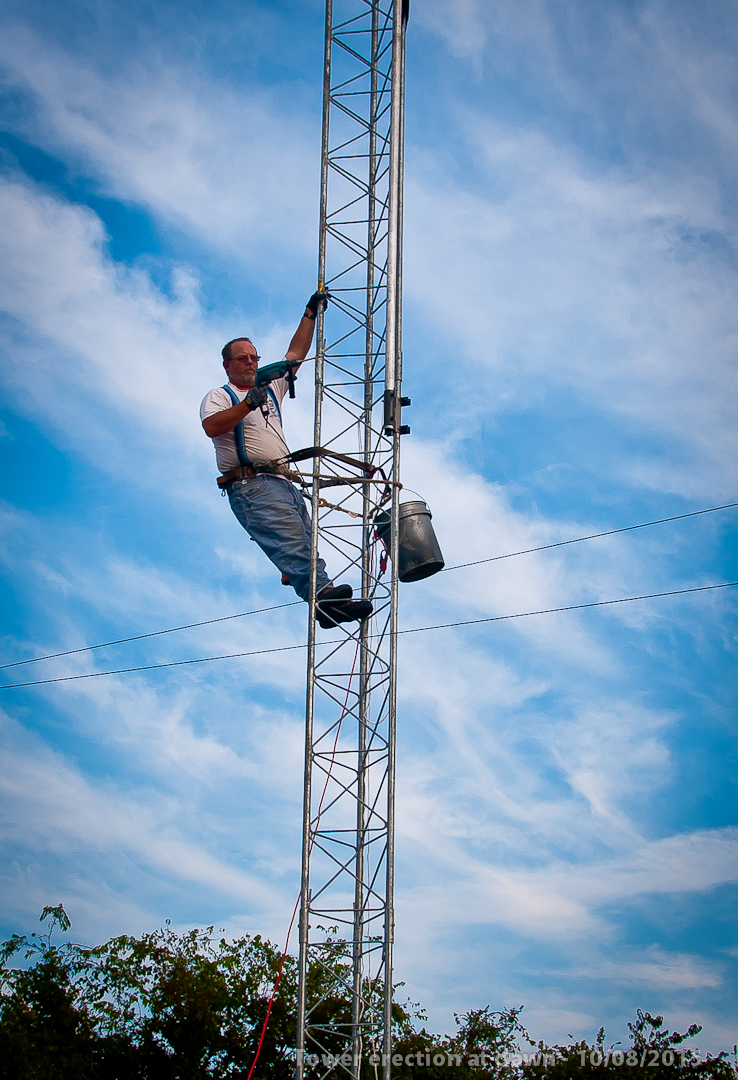 Erecting the 55G tower